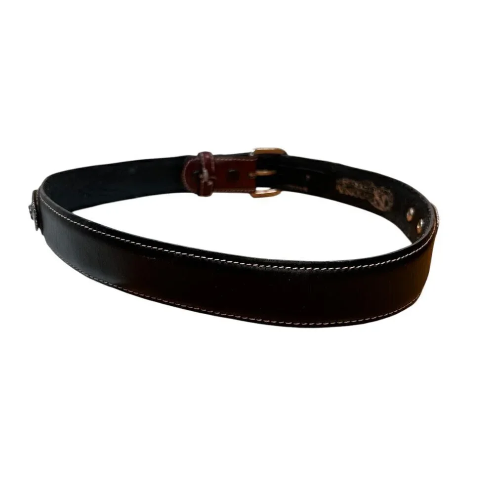 Nocona Boys Western Belt Longhorn Steer Brown Black Silver
